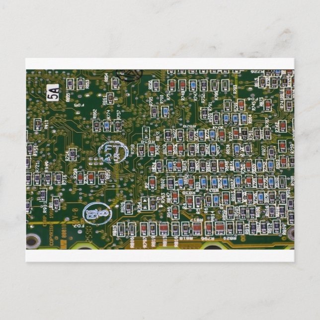 Resistors on a Circuit Board Postcard (Front)