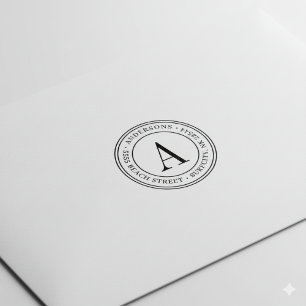 (RESIZED) Elegant Monogram Return Address Self-ink Rubber Stamp