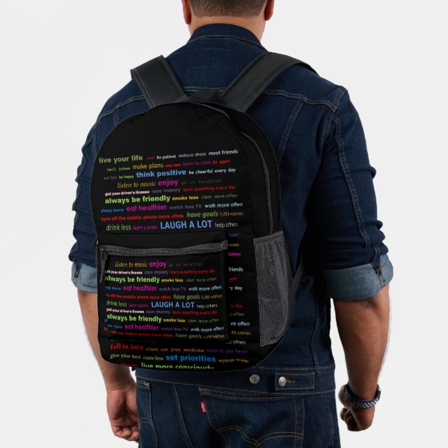 Resolutions Motivational Quotes Backpack (Insitu (Model))