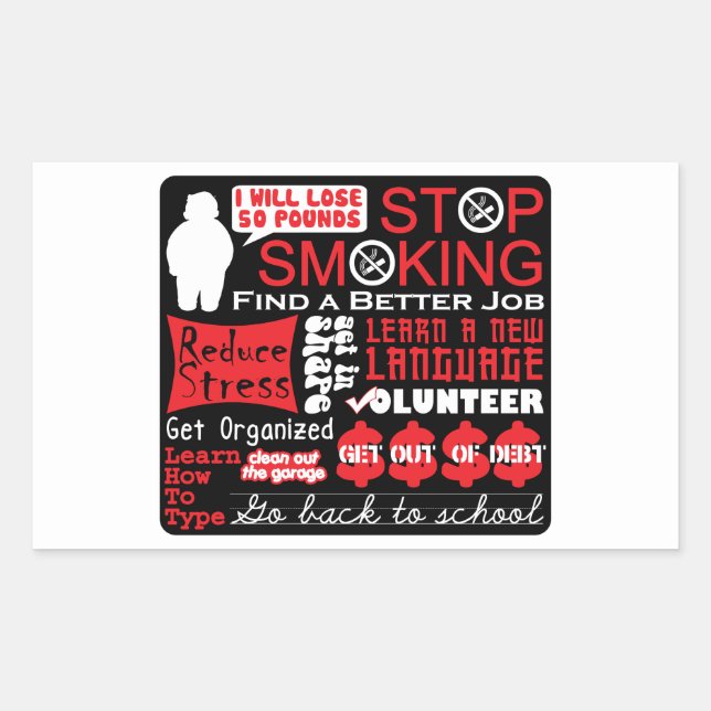 Resolutions Rectangular Sticker (Front)