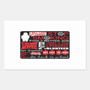 Resolutions Rectangular Sticker