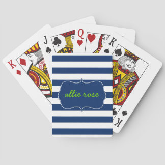 Resort Stripes in Lapis Playing Cards