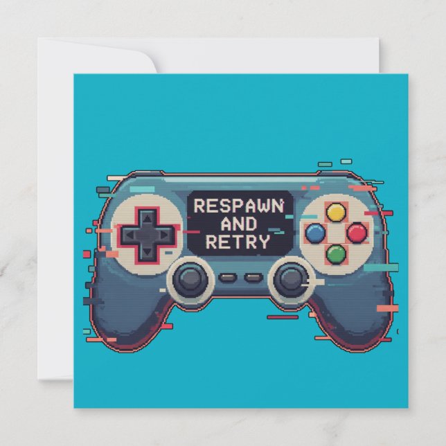 Respawn and Retry - Retro Gaming Glitch Art (Front)