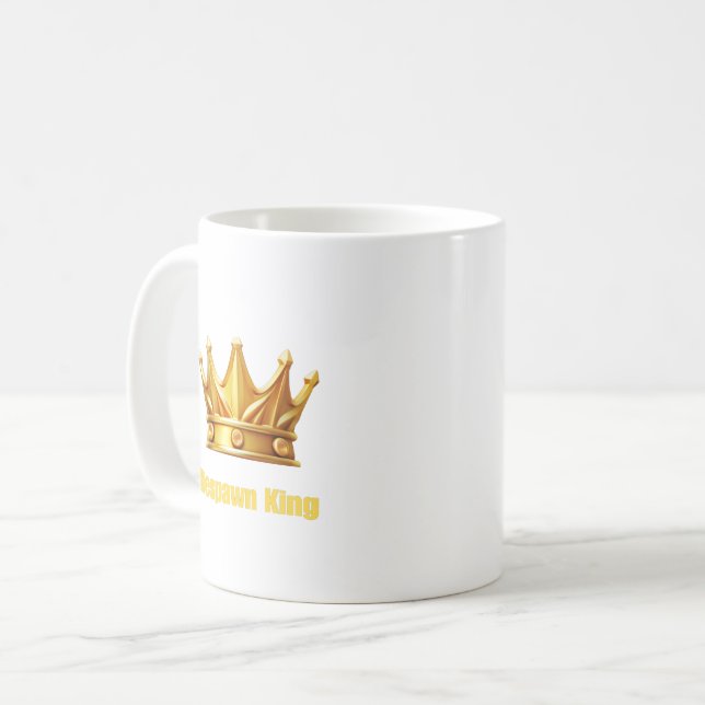 Respawn King – Gamer Crown Coffee Mug (Front Left)