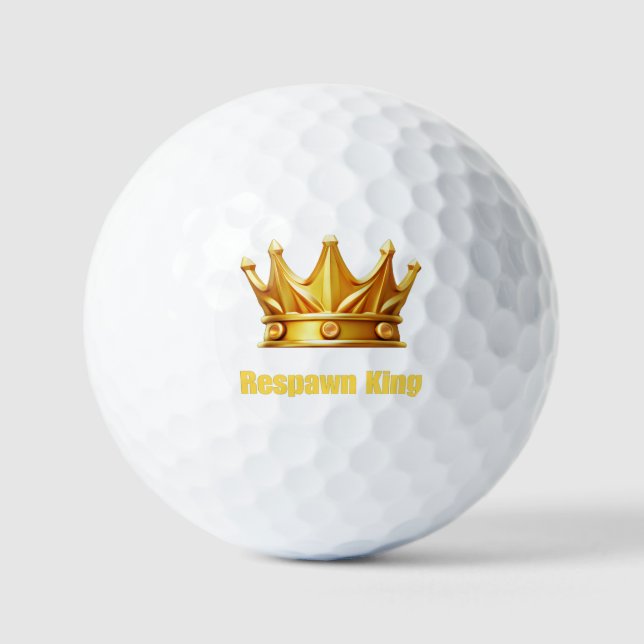 Respawn King – Gamer Crown Golf Ball (Front)