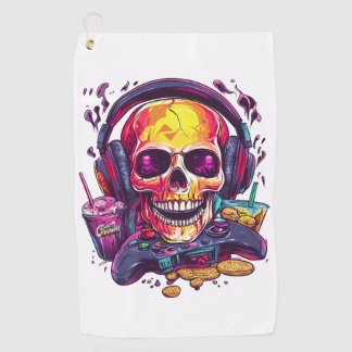 Respawn Ready � Funny Gamer Skull Golf Towel
