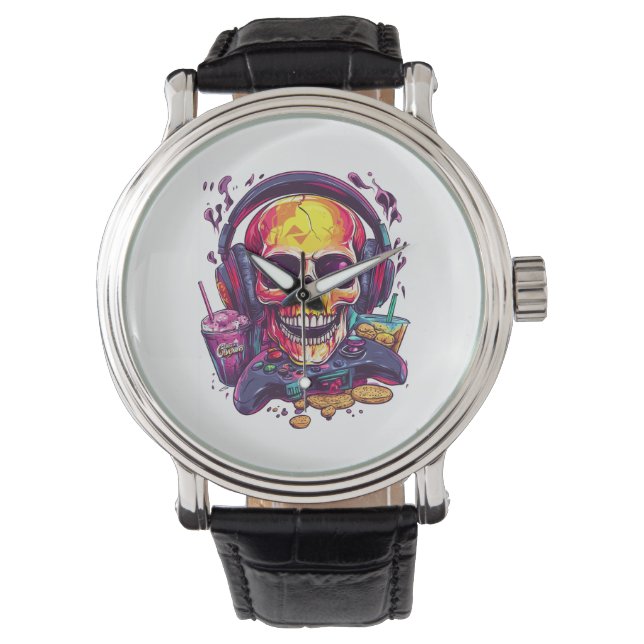 Respawn Ready � Funny Gamer Skull Watch (Front)