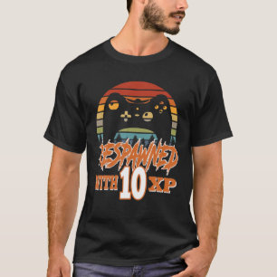 Respawned With 10 XP Video Gamer 10th Birthday Gif T-Shirt