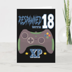 Respawned With 18 Xp Video Gamer 18th Birthday Gif Card