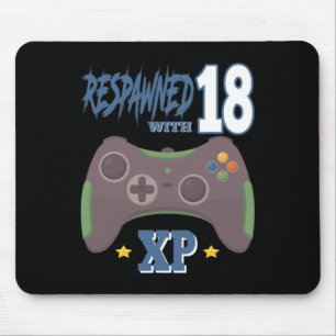 Respawned With 18 Xp Video Gamer 18th Birthday Gif Mouse Pad