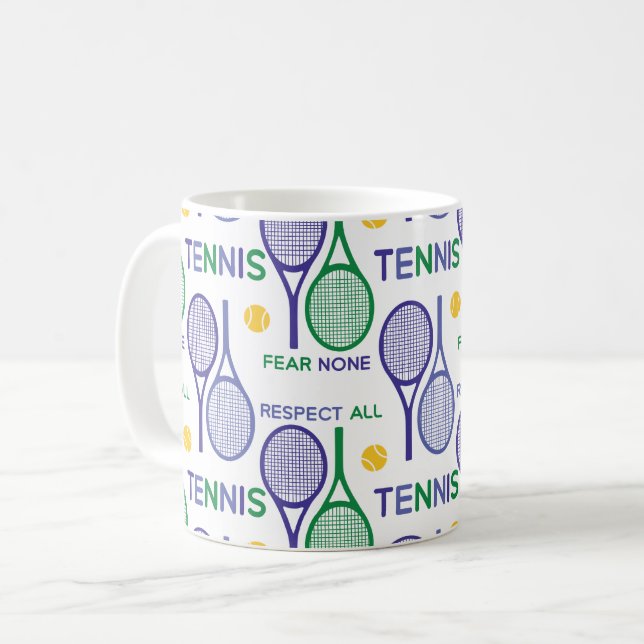 Respect all, fear none - green / purple coffee mug (Front Left)