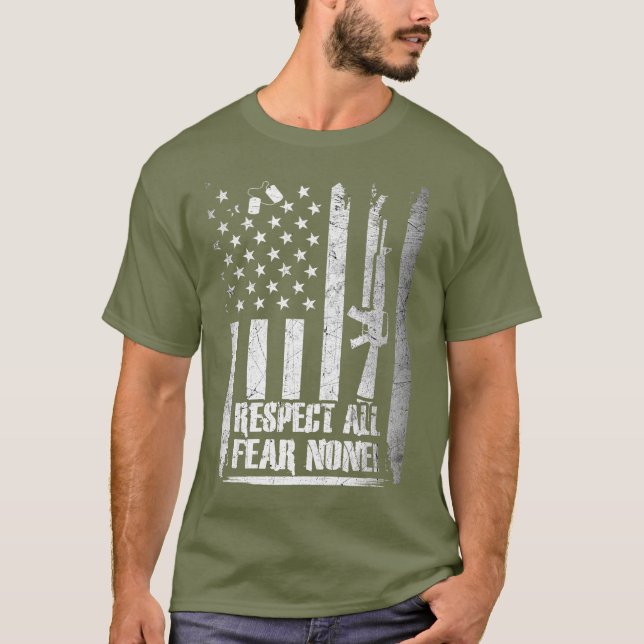 Respect All - Fear None! Military T-Shirt (Front)