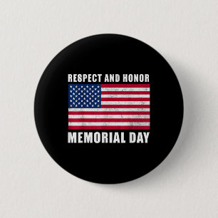 Respect And Honour Memorial Day 6 Cm Round Badge