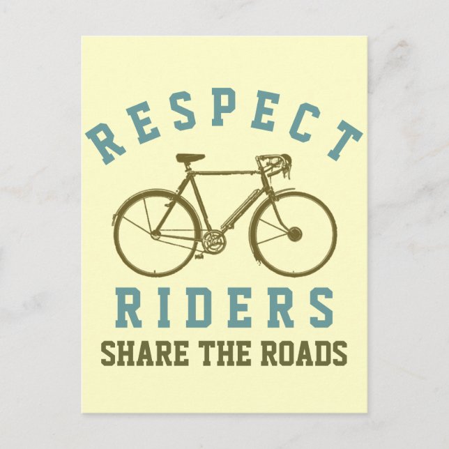 respect bike riders postcard (Front)