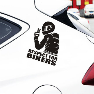 Respect Biker Motorcycle 3D Decal Sticker | Black 