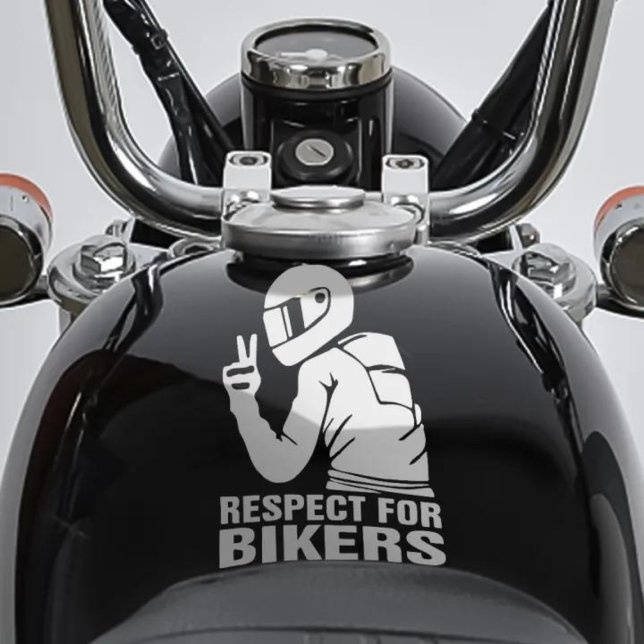 Respect Biker Motorcycle 3D Decal Sticker | White  (Creator Uploaded)