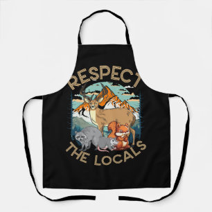 Respect Deer Racoon Possum Squirrel Wildlife Local Apron