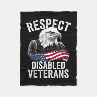 Respect disabled veterans fleece blanket