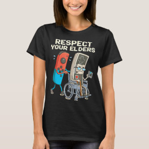 Respect elders gaming retro funny gamer controller T-Shirt