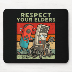 Respect elders retro gaming funny gamer controller mouse pad