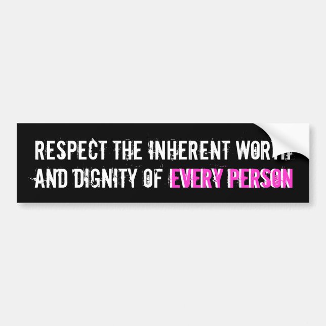 RESPECT EVERY PERSON BUMPER STICKER (Front)