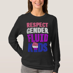 Respect Genderfluid Kids Cute LGBTQ Ally Nonbinary T-Shirt