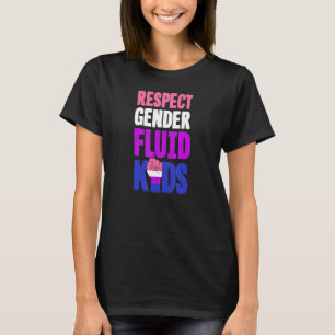 Respect Genderfluid Kids Cute Lgbtq Ally Nonbinary T-Shirt