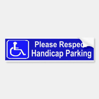 Respect Handicap Parking Bumper Sticker