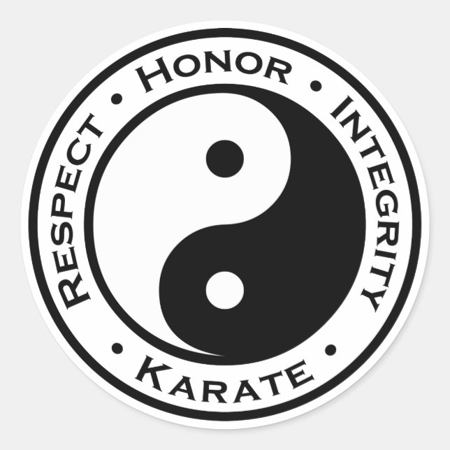Respect Honour Integrity Karate Classic Round Sticker (Front)