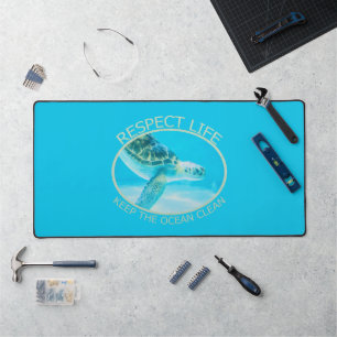 Respect Life, Keep the Ocean Clean Desk Mat