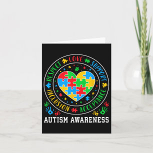 Respect Love Support Acceptance Inclusion Autism A Card
