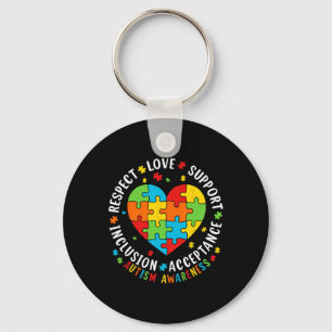 Respect Love Support Acceptance Inclusion Autism A Key Ring