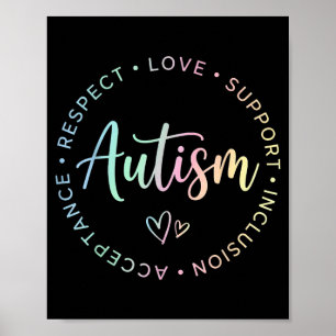 Respect Love Support Autism Awareness Month Poster