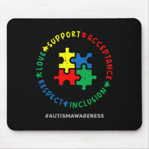Respect Love Support Autism Awareness Month Women Mouse Pad