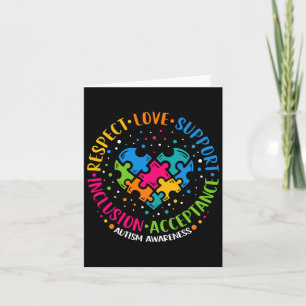 Respect Love Support Inclusion Heart Puzzle Autism Card