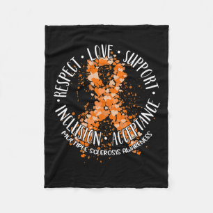 Respect Love Support Multiple Sclerosis Awareness  Fleece Blanket