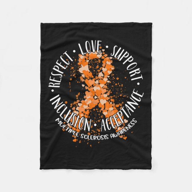 Respect Love Support Multiple Sclerosis Awareness  Fleece Blanket (Front)