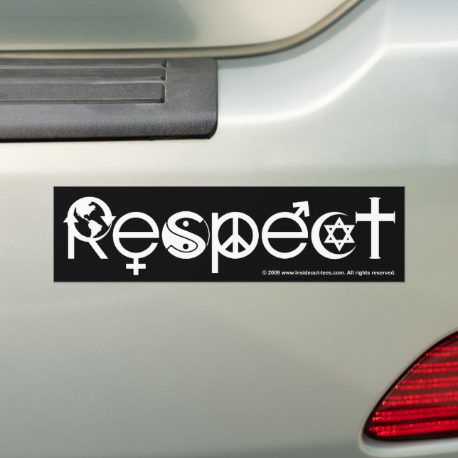 Respect Mother Earth - Recycle Save The Planet Bumper Sticker (On Car)