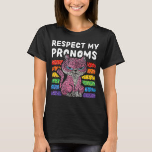 Respect my pronoms Kitten Transgender Pride T-Shirt