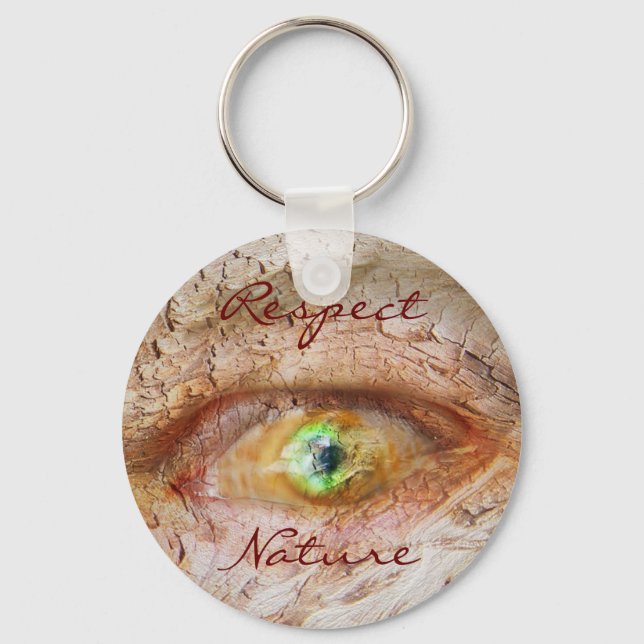 Respect nature - add own text key ring (Front)