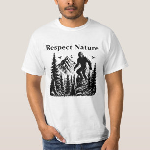 Respect Nature Yeti Bigfoot Ink Art T-Shirt