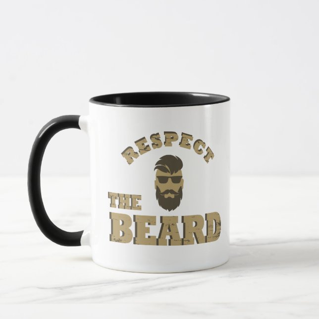 Respect the beard funny bearded sayings mug (Left)
