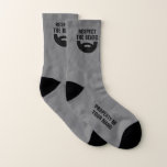Respect The Beard funny sport socks for men<br><div class="desc">Real Men Love Cats funny sport socks for men. Humourous quote for guys with beards. Add your own custom name or monogram letters to make a unique pair of socks. Cool Birthday or Christmas Holiday gift idea for him. Grey or custom background colour. Fun present for bearded brother, husband, boyfriend,...</div>