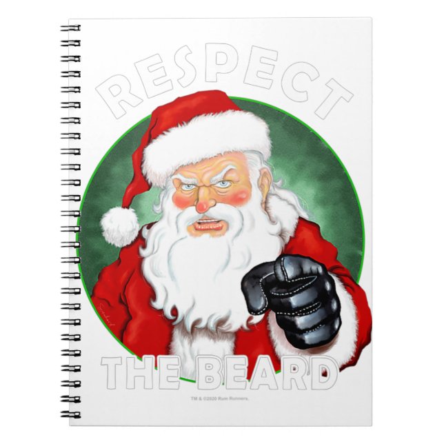 Respect The Beard Santa Claus Funny Christmas Notebook (Front)