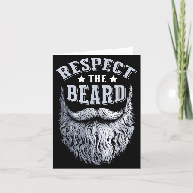 Respect The Beard Vintage Bearded Man Husband  Card (Front)