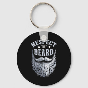 Respect The Beard Vintage Bearded Man Husband Key Ring