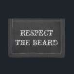 Respect the beard wallet for men<br><div class="desc">Respect the beard wallet for men Funny gift idea for dad,  uncle,  brother,  grandpa,  boyfriend etc. Personalizable text. Vintage look design.</div>