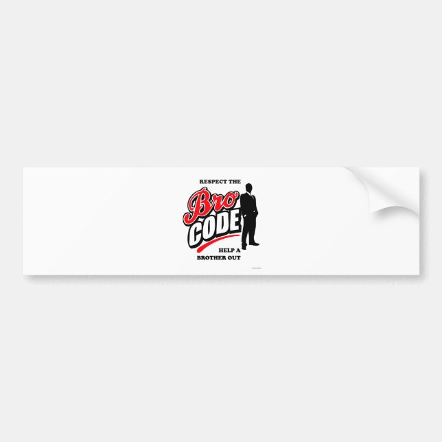 Respect the Bro Code Bumper Sticker (Front)