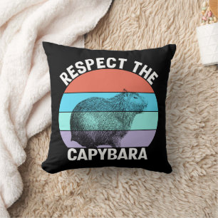 Respect The Capybara Funny Capybara Lover Cushion