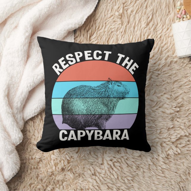 Respect The Capybara Funny Capybara Lover Cushion (Blanket)